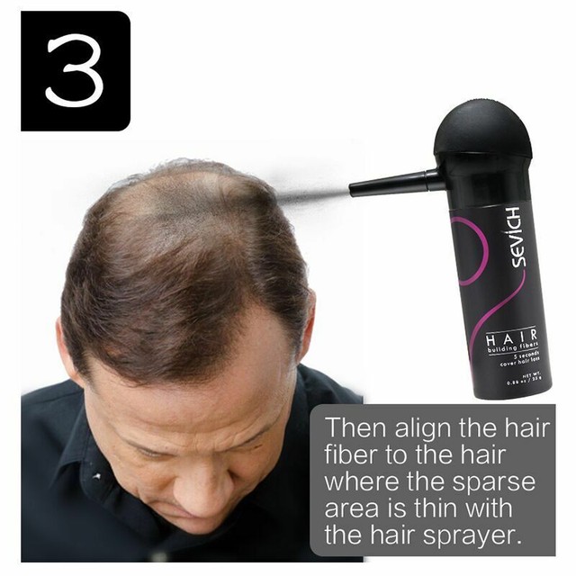 Men's Keratin Hair Building Fiber Color Powder Spray Pump Styling Thick
