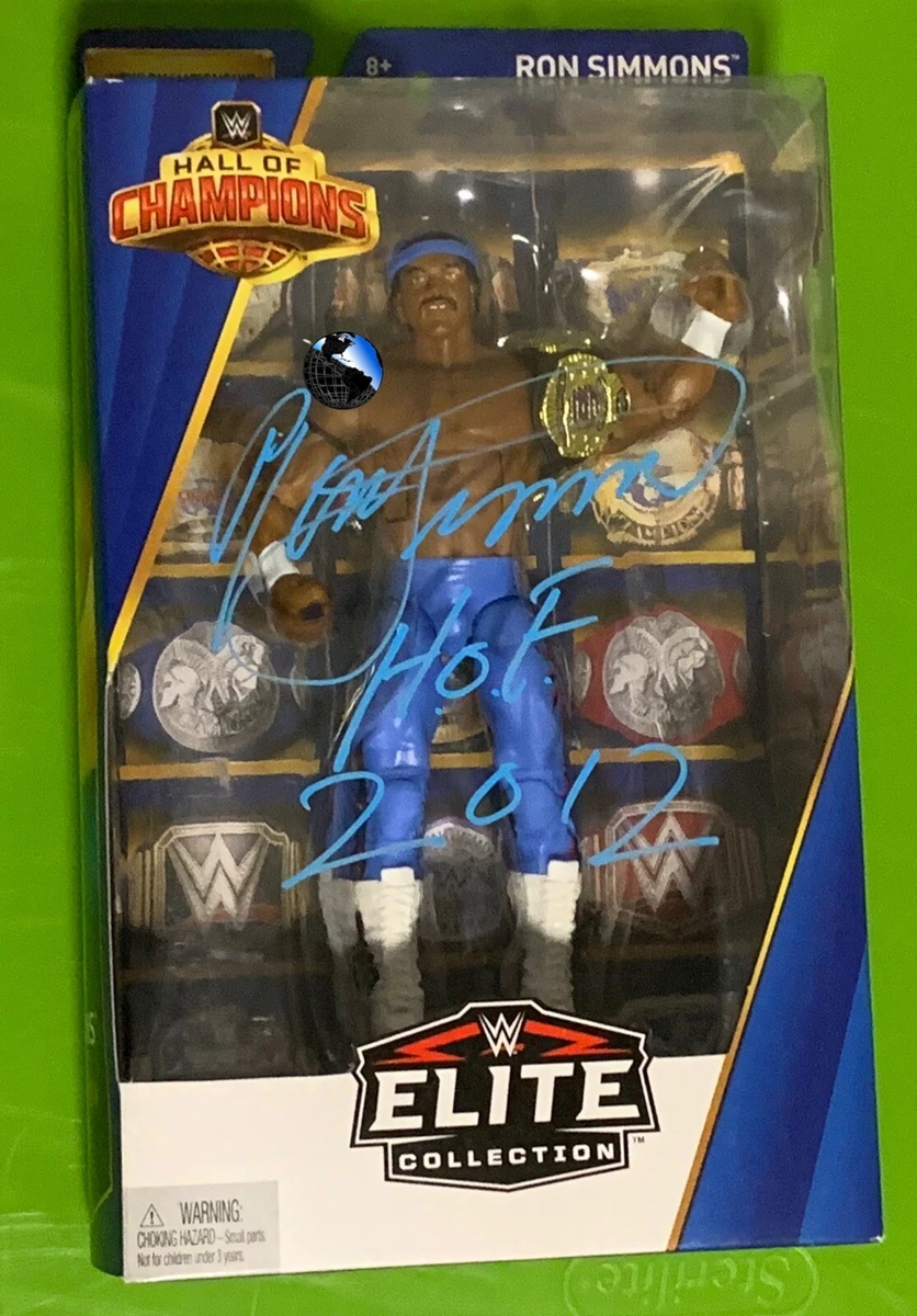 Autographed WWE ELITE HALL OF CHAMPIONS RON SIMMONS WRESTLING