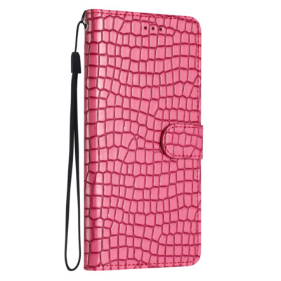 For iPhone 15 14 13 12 11 XS XR Simple Crocodile Grain Leather Wallet Phone Case