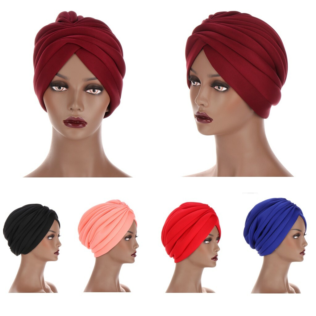India Turban Long Tail Head Scarf Wrap Cap Muslim Women Tube Hijab