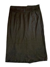 GEORGIE SZ S Skirt Pencil Faux Leather Forest Green