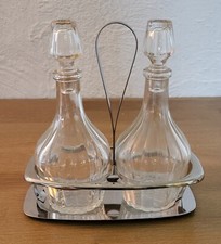 Menagerie Essig &Ouml;l Glasflaschen im St&auml;nder Menage Metallst&auml;nder