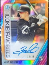 Zack Collin ⚾ 2020 Bowman Chrome ROY RC  AUTO  ORANGE REFRACTOR 14/25 ROYFAZC