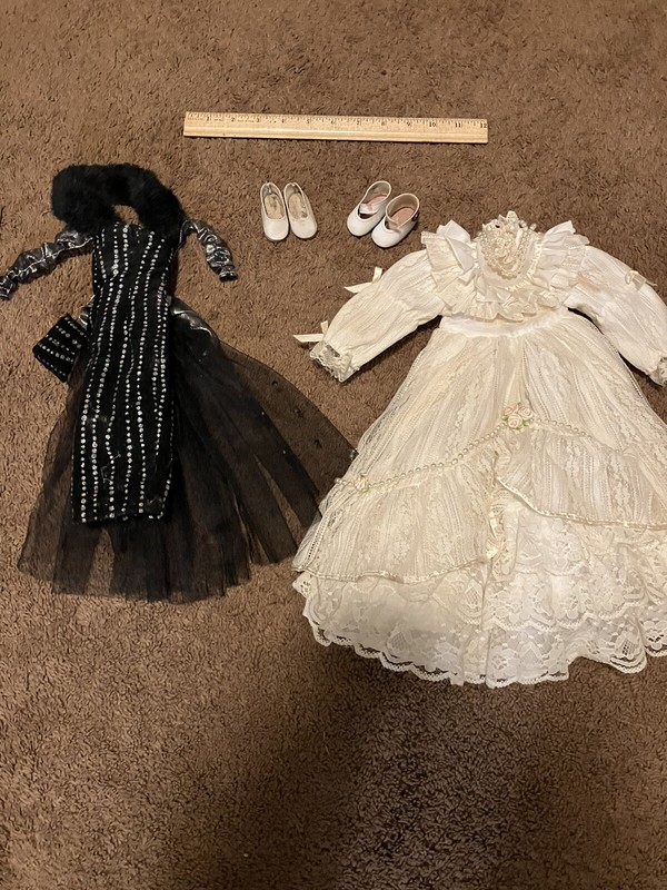 Vintage porcelain doll clothes lot