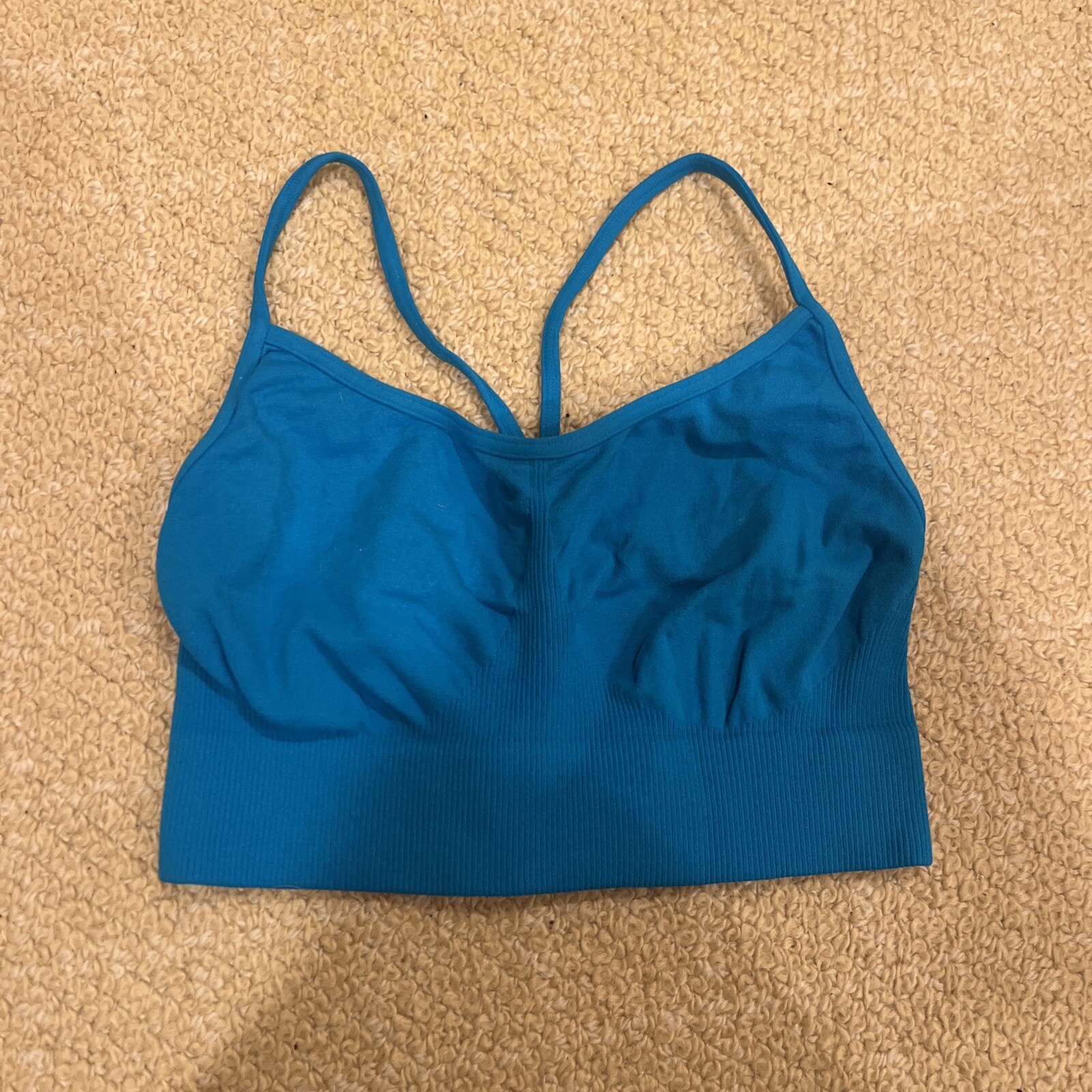 NWOT MALIBU SUGAR Girls Neon Blue Spandex Bra Tween Sz 7-14