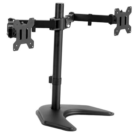 STAND-V002F Dual LED LCD Monitor Free-Standing Desk for 13-27