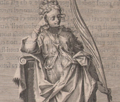 1591 Rare gravure Allégorie la constance La pompa funerale Mythologie - Photo 1/2