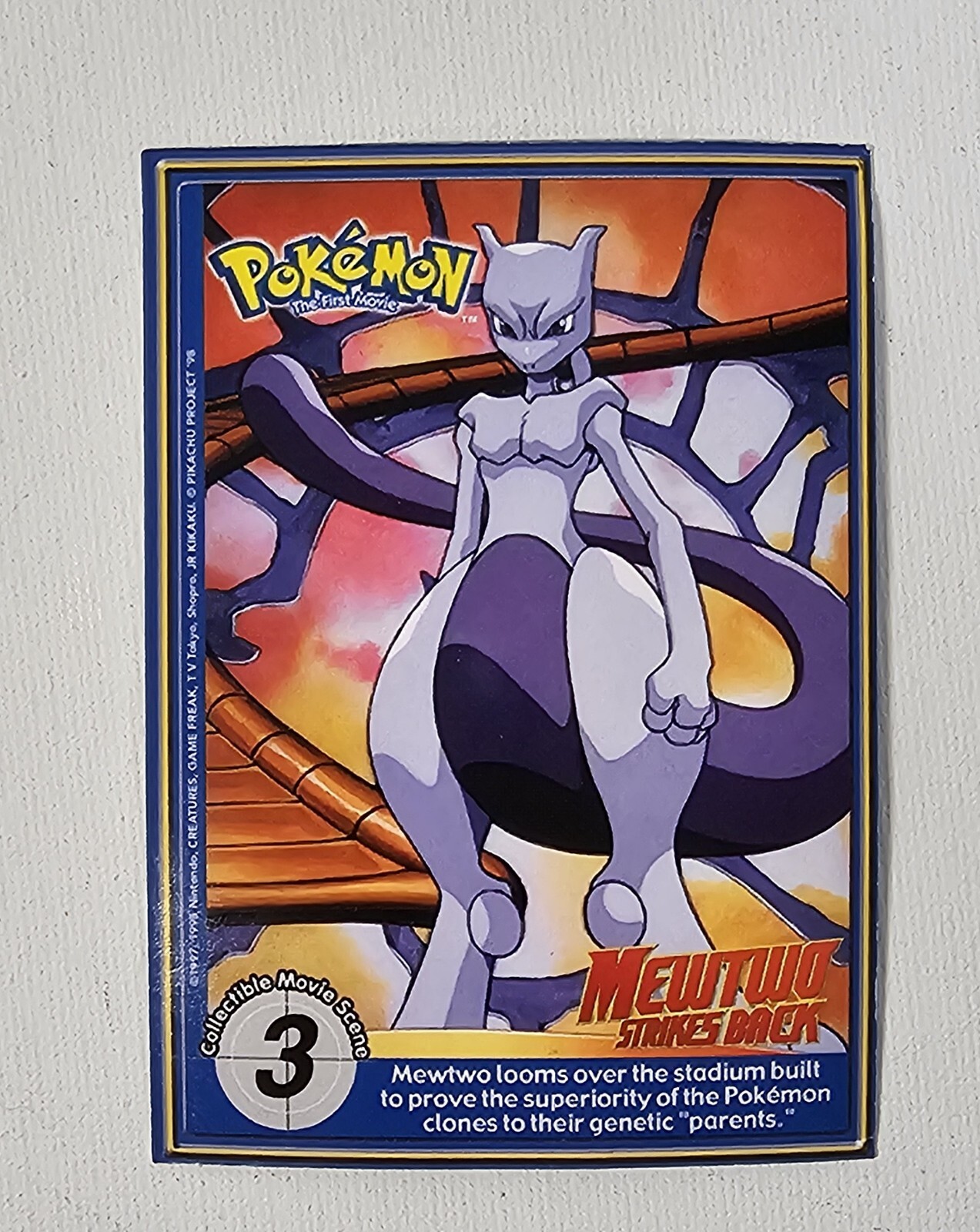 1999 Pokemon The First Movie #3 Card Mewtwo Front,  #31 Nidoqueen Rear/E