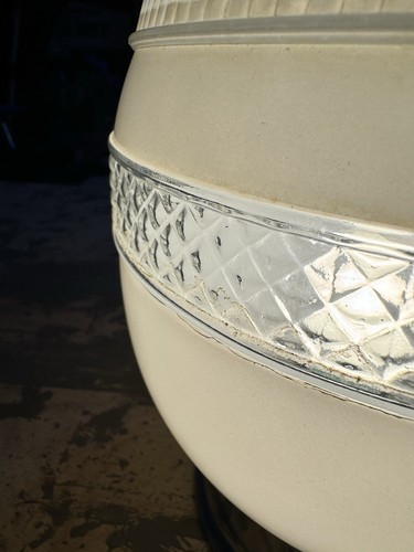 Vintage 1950s Art Deco Ceiling Light Fixture Original Working White Lamp Farm - Picture 5 of 20