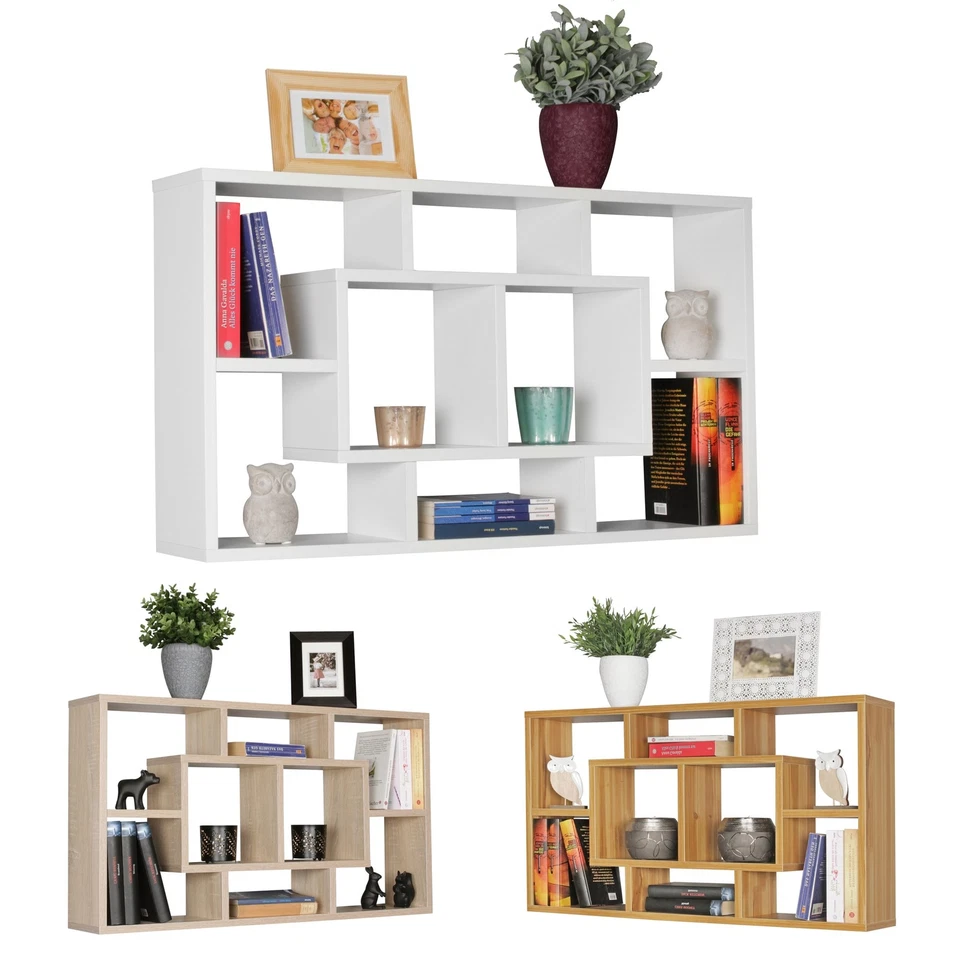 FINEBUY Wandregal PAOLA Holz Hängeregal Wandboard Holzregal Schweberegal Wand Deko Regal