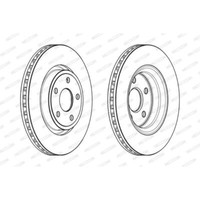 Ferodo 2X Bremsscheibe Vorne Ø350 Mm BelüFtet FüR Jeep Grand Cherokee IV WK