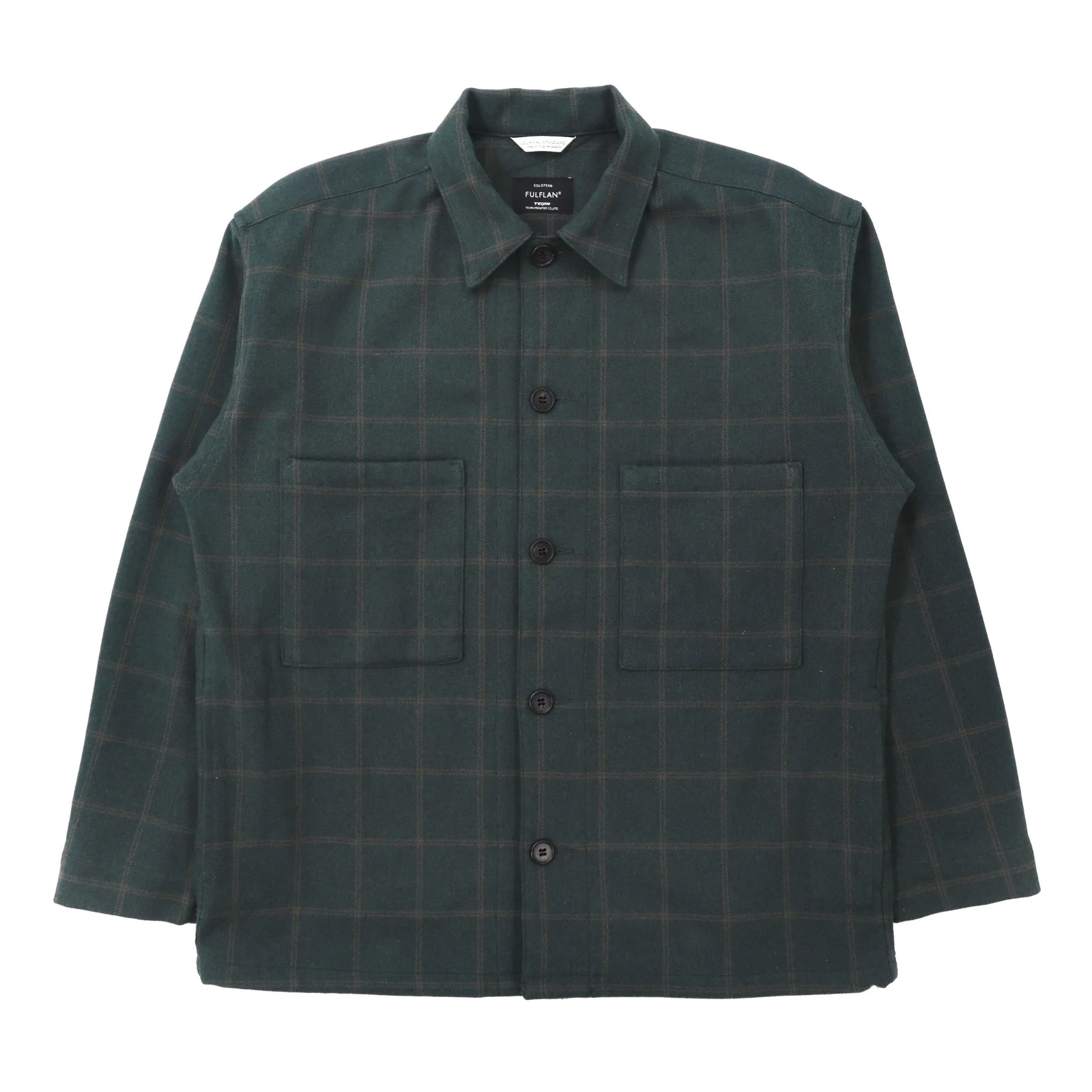 JOURNAL STANDARD SOLOTEX FULFLAN WJQ TEIJIN CPO Shirt M Khaki Checked Casual Style-image