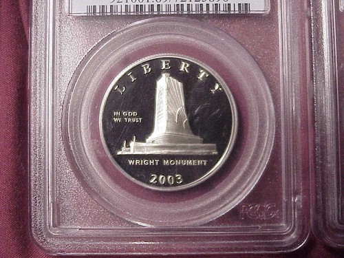 2003-P First Flight Commemorative Half Dollars - PCGS PR69DCAM & MS69 - pair - Picture 2 of 6