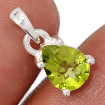 Natürlicher Peridot 925 Sterling Silber Anhänger Schmuck CP68946