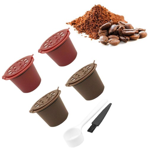 4pcs Refillable Reusable Coffee Filter Capsules Pods Best For Nespresso U3R3