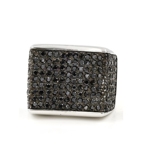 Stainless Steel 316 Pave Men's Square shape CZ SET Pinky Ring - Afbeelding 9 van 10