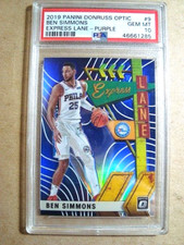 2019-20 Ben Simmons Donruss Optic Express Lane Purple Prizm PSA GEM MT 10 🔥🔥🔥