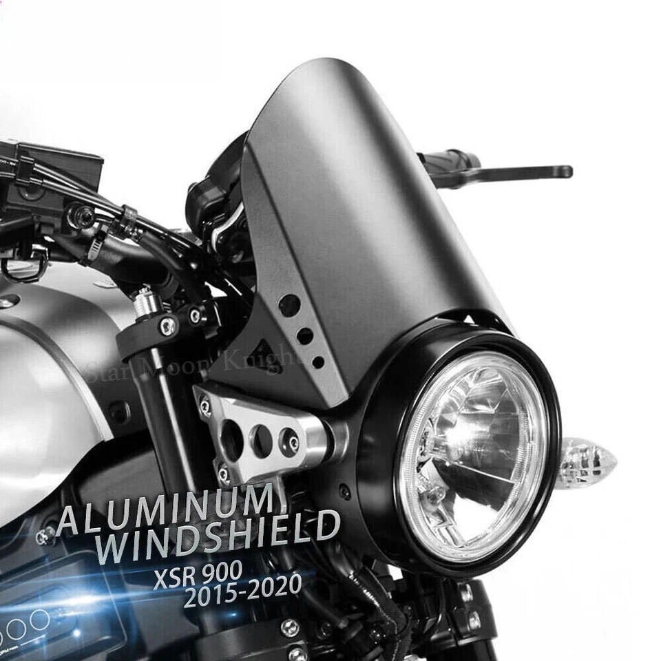 Parabrisas negro para Yamaha XSR 900 2015-2020 deflector de parabrisas Foto 4 de 4