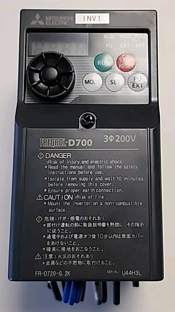 Mitsubishi FR-D720-0.2K Freqrol D700 Inverter Drive 3PH 200-240V
