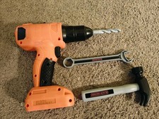 Black  Decker Pretend Play Tool Plastic Orange Drill Hammer Wrench Working 
