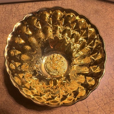 Chinese royal teacup, golden with Dragon Motif and Chinese Characters,Decorative