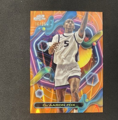 2023-24 Topps Cosmic Chrome De'Aaron Fox Orange Raywave /25 Spurs