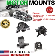 4Pcs Engine Motor & AT Transmission Mount for Honda Civic 1.7L 2001-2005 A4511
