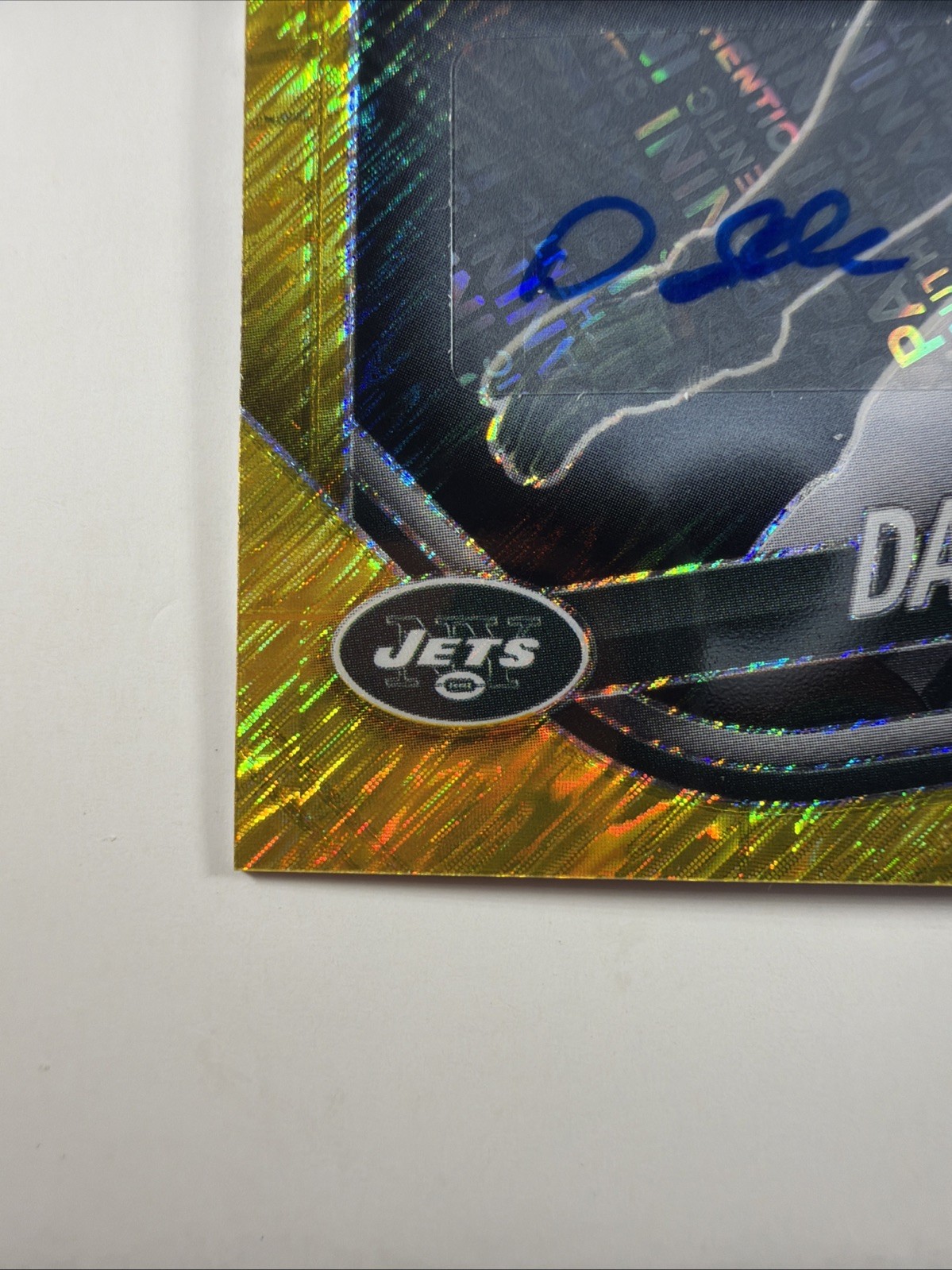 2025 Panini Prizm Black Football #105 Darrelle Revis Gold Shimmer FOTL /10 Auto view 4
