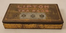 Vintage Lipton Orange Pekoe & Pekoe Tea Advertising Tin