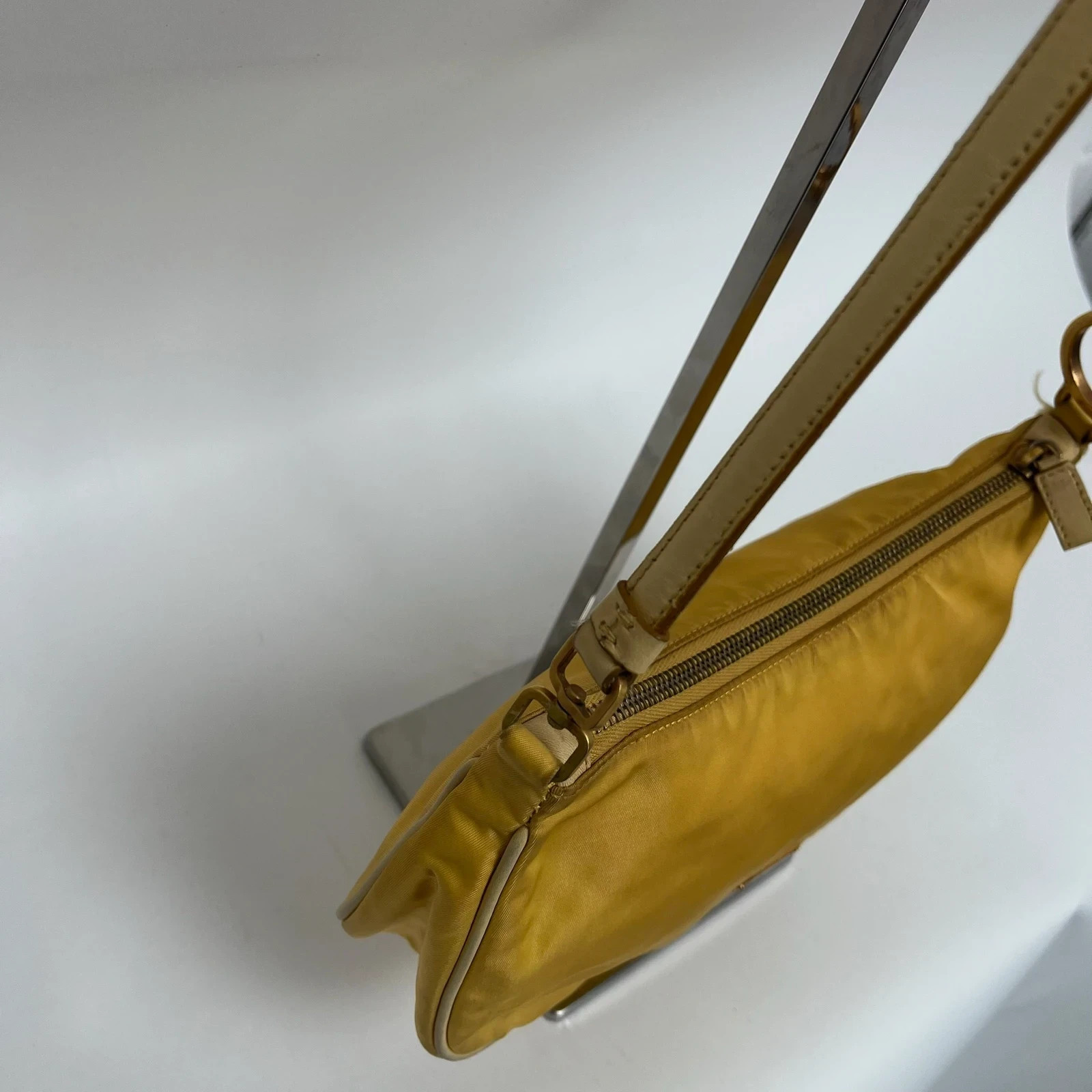 Prada 00’s Vintage Nylon Yellow Pochette Shoulder Bag image 6