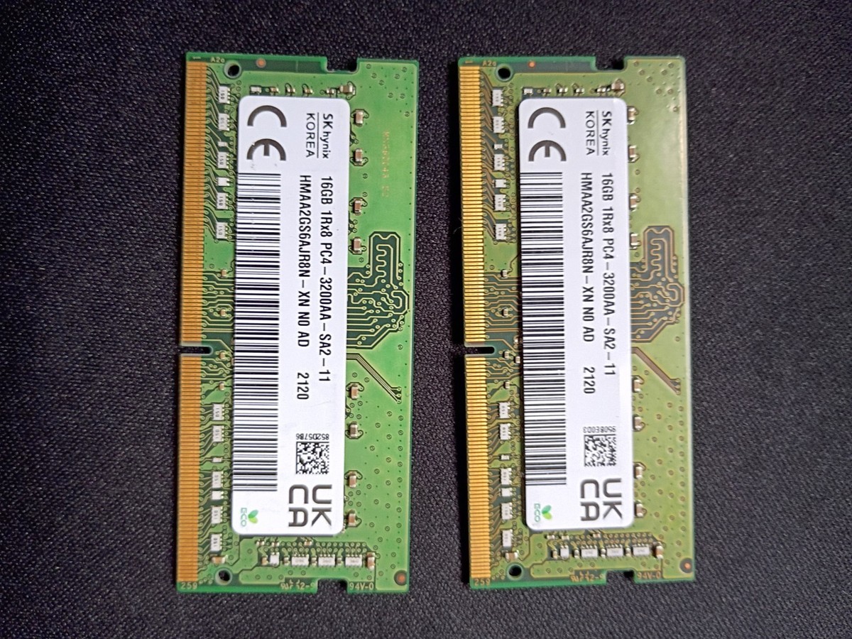 SK hynix DDR4 32GB（16GB×2）3200MHz Hynix 32GB (2X16GB) DDR4 3200MHz PC4-25600 Laptop Memory Ram