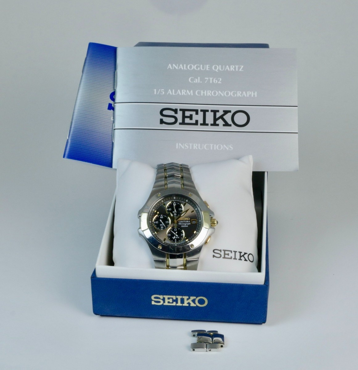 SEIKO COUTURA Chronograph Watch 7T62-OFAO Alarm Analogue Quartz | eBay