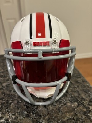 Ohio State Buckeyes Custom Mini Football Helmet White Green Leaf