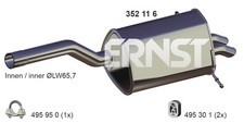 ERNST Endschalld&auml;mpfer Nachschalld&auml;mpfer 352116 f&uuml;r MERCEDES W203 KLASSE S203