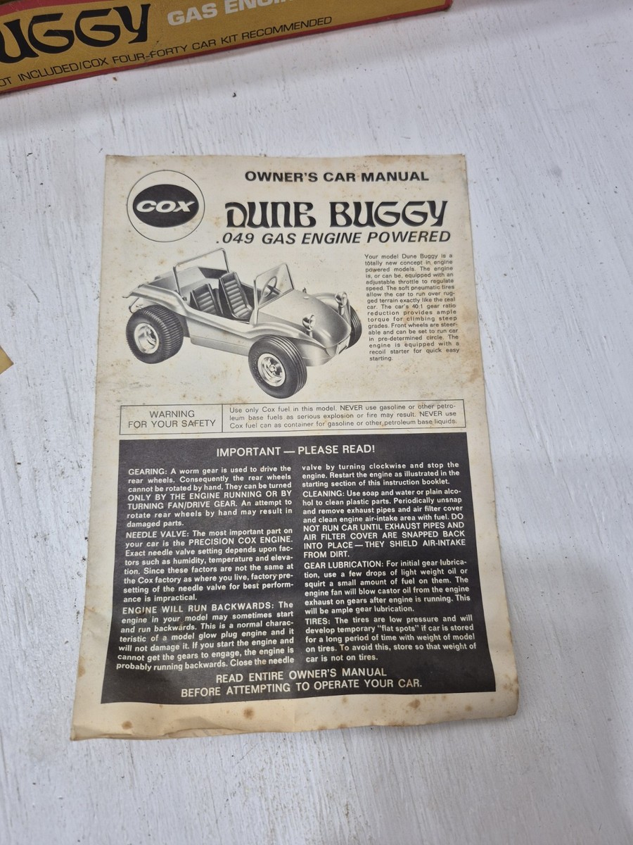 Vintage Cox Gas Powered Dune Buggy .049 Engine w/Original Box