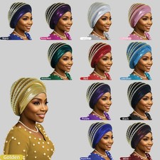 Nigerian Head Wrap Headtie African Women Turban Wedding Hat Headwear Multi-Layer