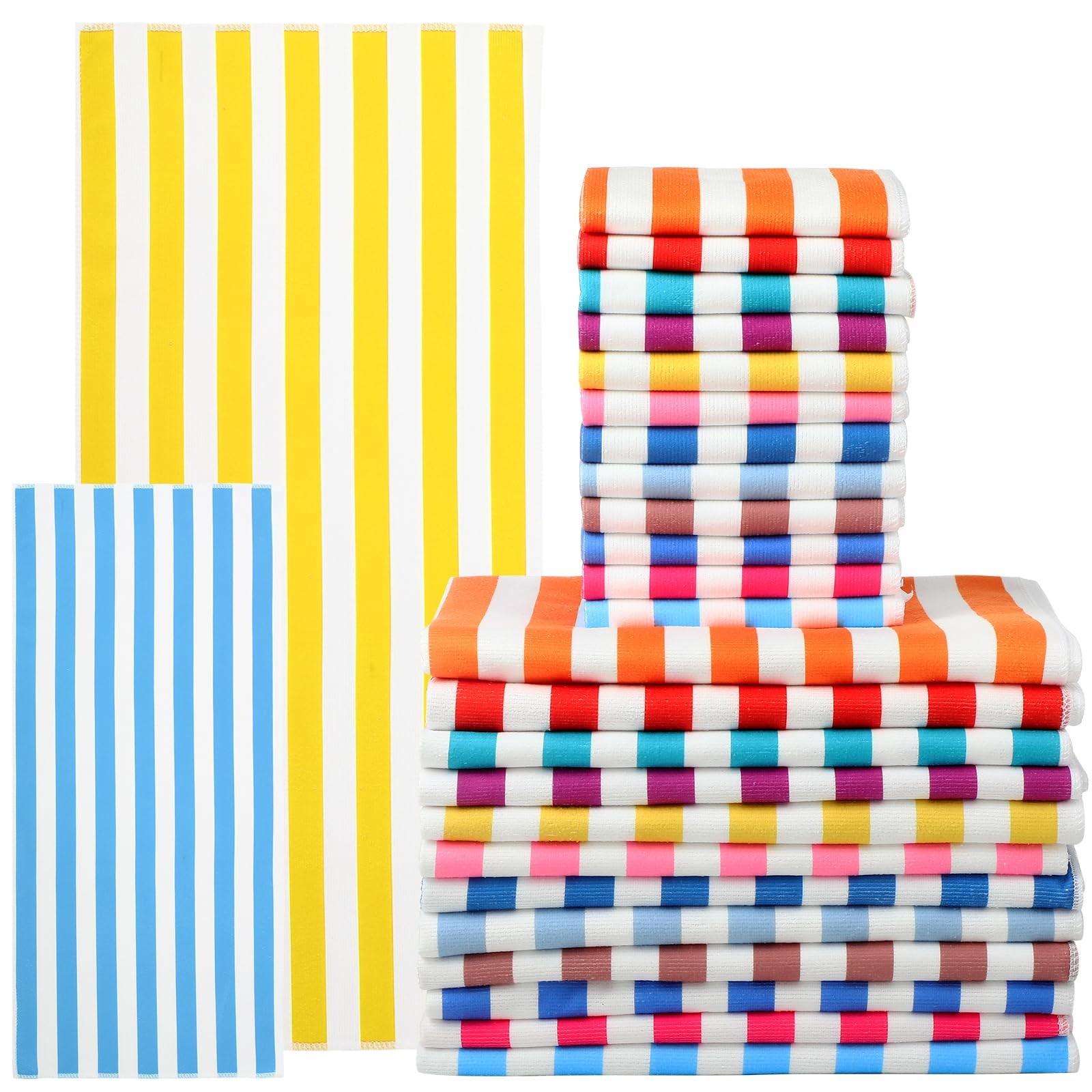 S Bulk 28 &times; 55 Inch Striped Bath Towel And 14 &times;...