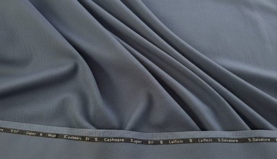 Blueish Gray sharkskin Suiting Fabric Cashmere Wool