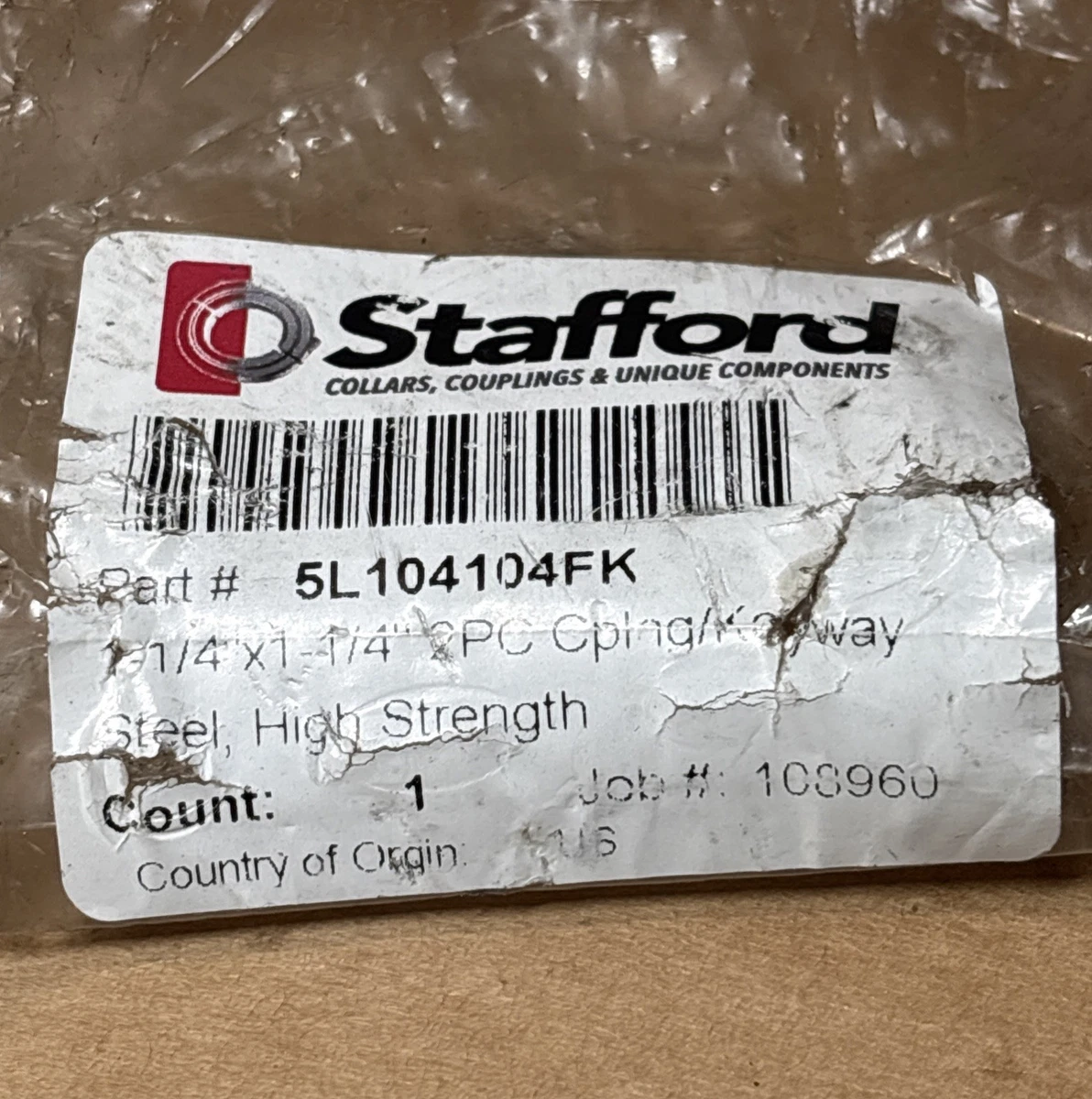 Stafford 5L104104FK de 1-1/4" x 1-1/4" acero (óxido negro) foto 4
