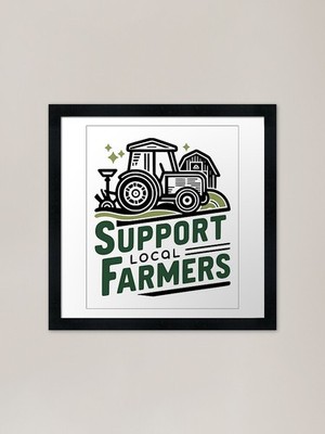 Unterstützen Sie lokale Bauern! Eat Local Tr gerahmtes Wandbild Poster Leinwanddruck Bild