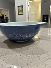 PYREX Colonial Mist MIXING BOWL 444, blue w/white, Cinderella, 4 L, VTG