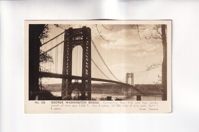 G343) Ansichtskarte, NEW YORK - New Jersey -GEORGE WASHINGTON BRIDGE Brücke 1931