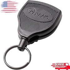 Retractable Key Tool Reel Holder Steel 48"/31" Belt Clip Chain Split Ring