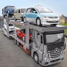 1:24 Double Decker Flatbed Transport Truck Alloy Diecast Model Display Gift