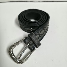 Shyanne Black/Grey Tooled Leather Country Horse Riding Western Cowgirl XL Belt