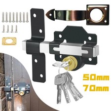 Gate Lock with Handle Garden 50/70mm Long Throw Lock Door Gate with 5 Keys New