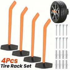 4PCS Garage Hooks Heavy Duty Wall Mount, Tire Storage System with Anti-Slip Coa