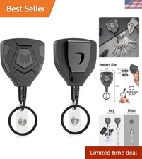 Heavy Duty Retractable Keychain with Belt Clip, ID Badge Reel Key Chain, Badg...