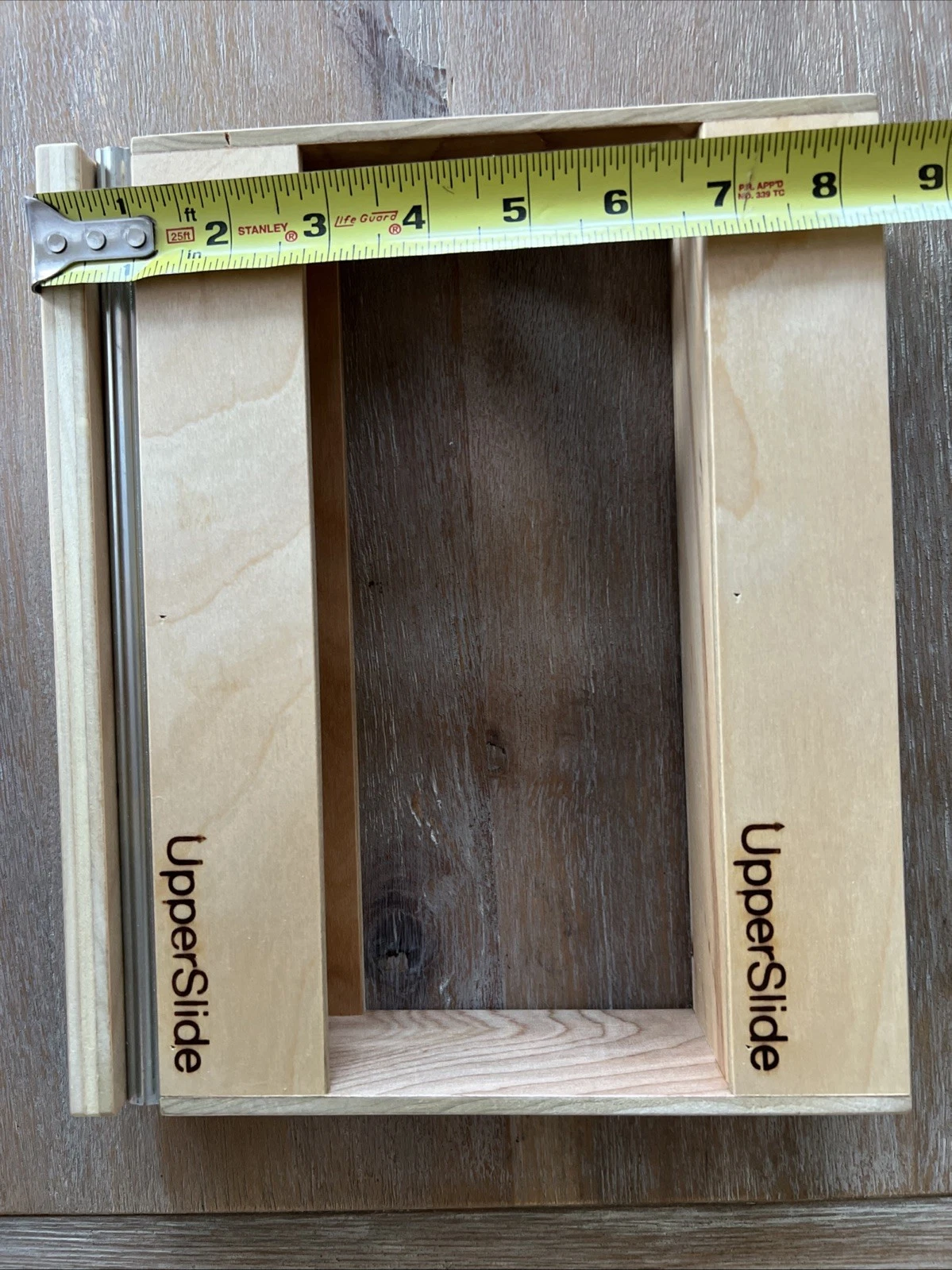 4 UpperSlide Cabinet Caddies Spice Racks. Natural Wood. 2 Large. 2 Smaller.