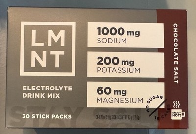 LMNT Zero Sugar Electrolytes CHOCOLATE Salt Drink Mix 30 Sticks EXP 2027 NEW